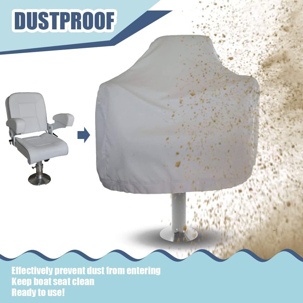 Waterproof Boat Captain Seat Cover, Weather Resistant Protective Cover for Pedestal and Pontoon Helm Chairs, Silver, 65 x 120 cm โ image 5