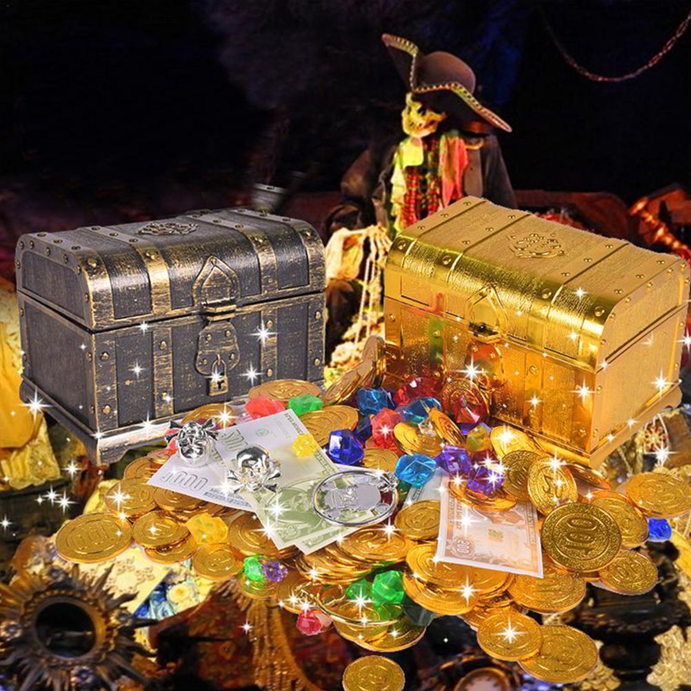 Plastic Pirate Treasure Box Jewelry Storage Box Organizer Makeup Gift Box Candy Box โ image 3
