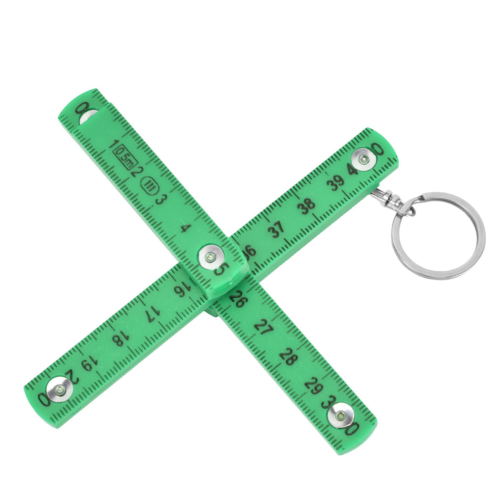 2Pcs ABS Folding Ruler Portable 0.5m Foldable Ruler with Key Ring for Carpentry Laying TilesGreen โ image 3