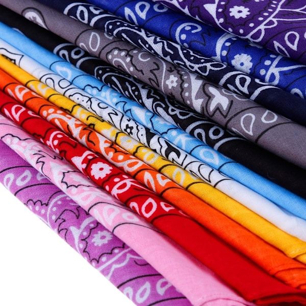12 Pack Bandana Scarf 54 × 54cm Unisex Handkerchief 12 Colors — image 2