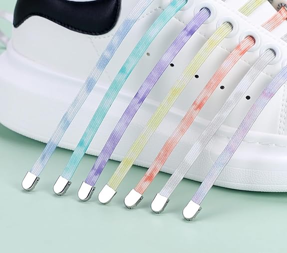 2 Pairs No-Tie Elastic Shoelaces for Sneakers and Running Shoes, Stretch Lock Laces for Quick, Comfortable Everyday Wear, Blue,Purple — image 5