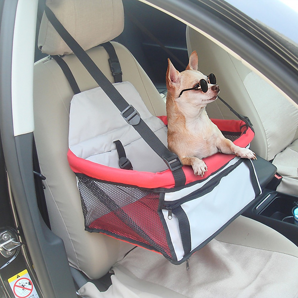Dog Pet Car Booster Seat with Safety Harness Carrier Portable Travel Seat for Small Pets — image 2