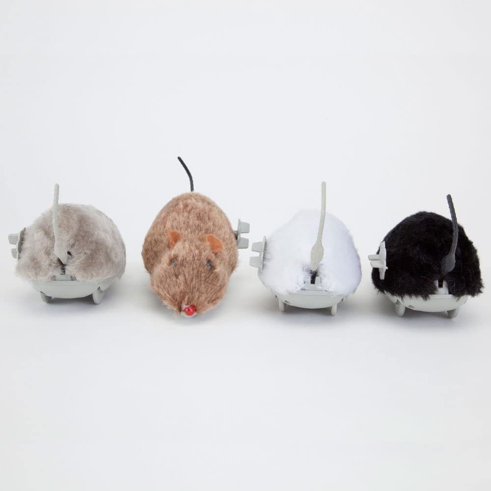 4 Mice-Realistic Looking Mice, Carefree pet - Set of 4: Black, Gray, White and Brown. Each Measures 4-1/2" Long — image 2