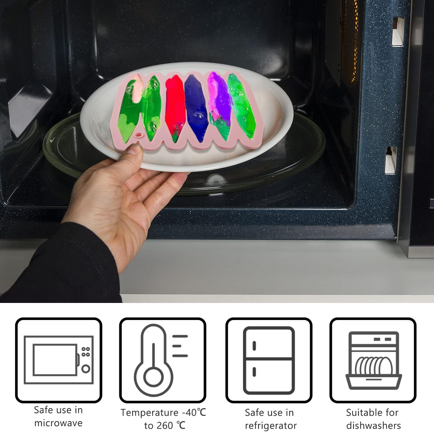 2 Pcs Crayon Mold Crayon Recycling Mold Cavity Double Tipped 3D Melted Crayon Molds Pure Silicone Oven DIY Crayon Shaped Mold Reusable Triangular Crayon Molds — image 6