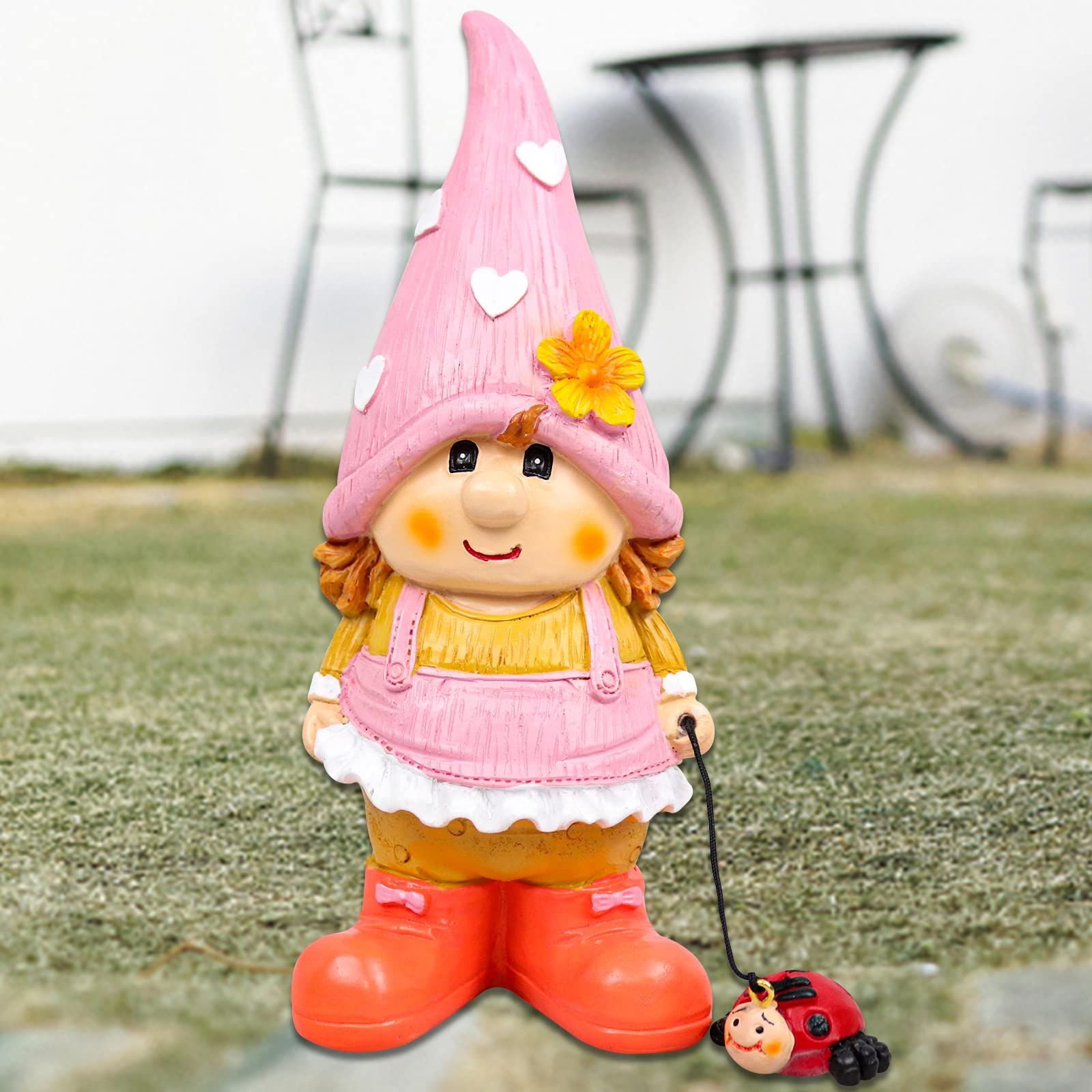 Garden Gnome Outdoor Decoration Statue Naughty Couple Sculpture Decor for Indoor Lawn Yard Patio Ornaments Resin (Gnome Girl) — image 4