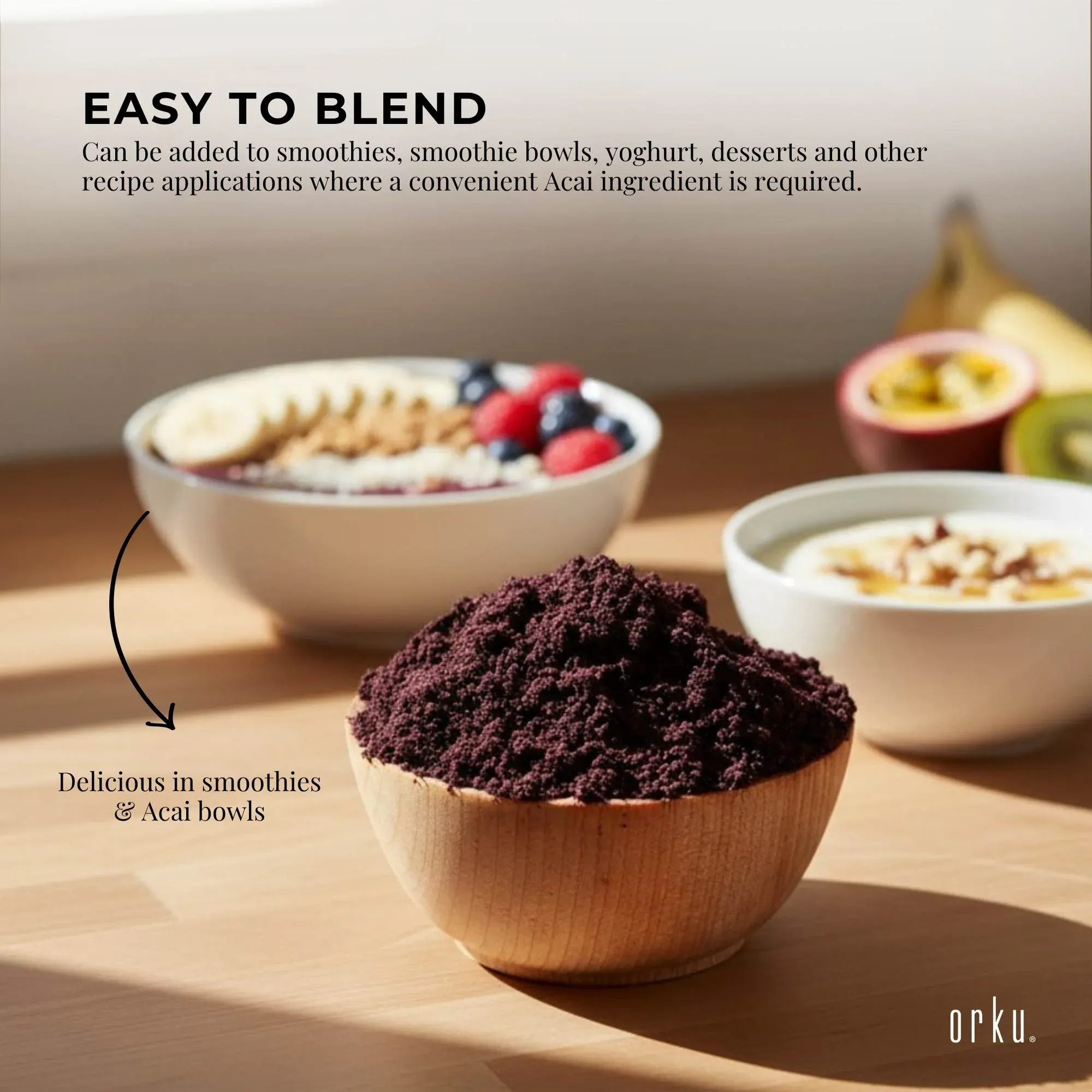 Orku 1Kg Organic Acai Powder Brazilian Berry Smoothie Bowl Ingredient — image 4