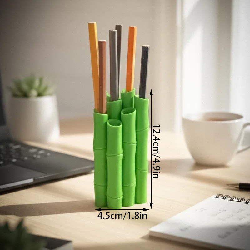 A 3D-printed bamboo pen holder can hold pens, pencils, markers, or drawing tools, adding a tranquil and natural atmosphere while keeping the work area tidy — image 4