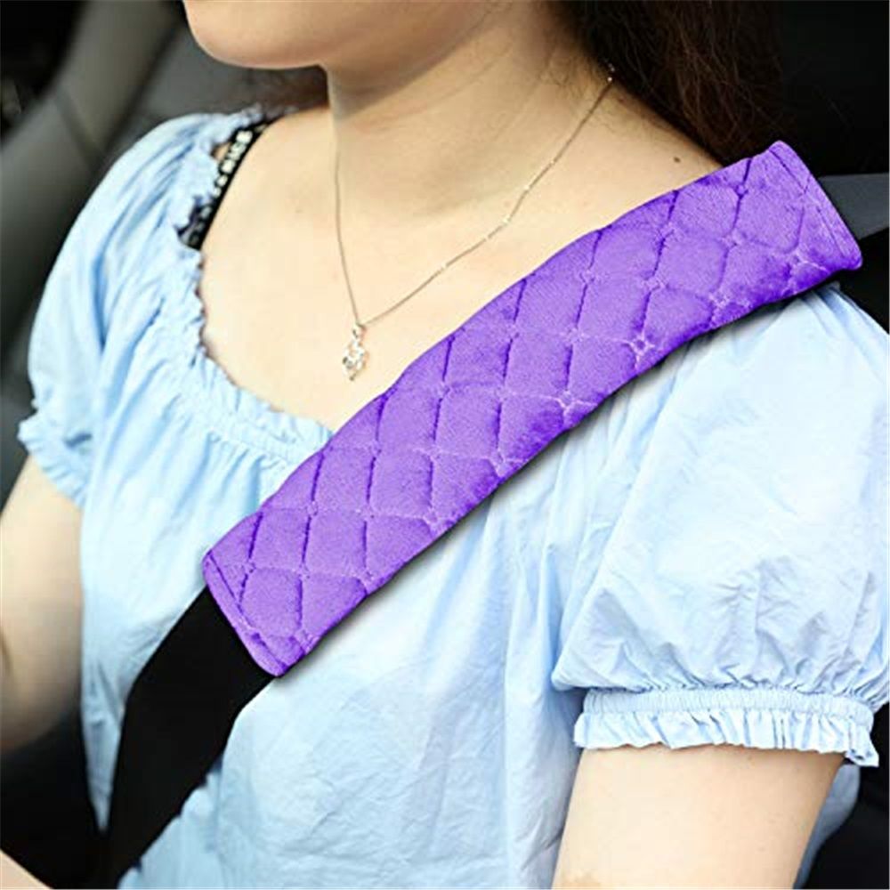 Car Seat Belt Pads Cover, 4 Pack Seat Belt Shoulder Strap Covers Protector to Release Stress to Your Neck and Shoulder for a Safety Driving (Purple) โ image 2