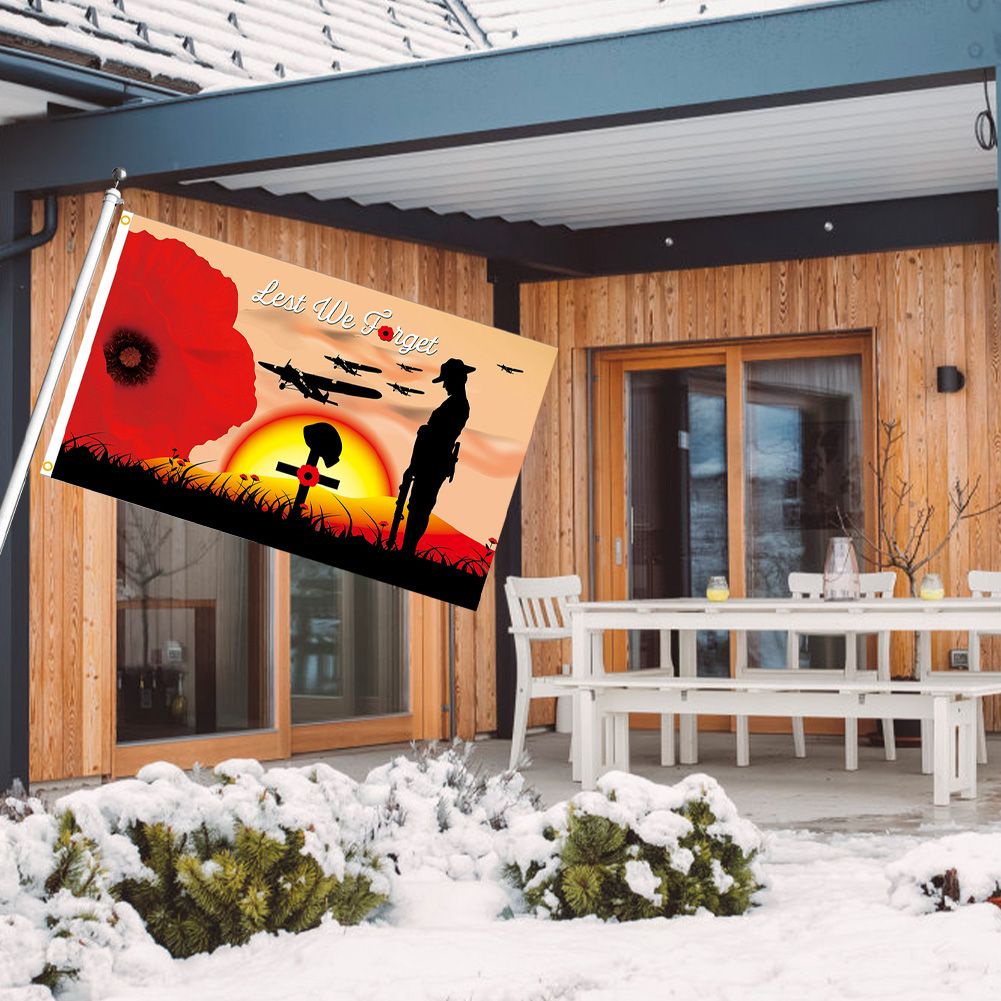 90 × 150cm Remembrance Day Banner Flag for House Outdoor Flag Single Layer Polyester Banner — image 3