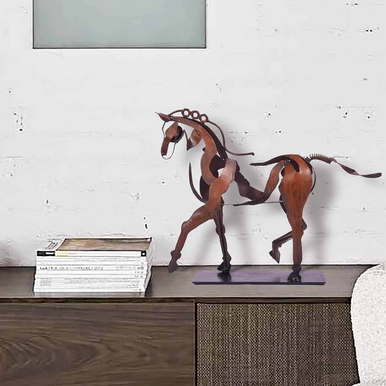 Handmade Horse Statue - Unique Rustic Decor for Office & Home - Hand-Painted Metal Sculpture - Perfect Handicraft Gift (Brown) — image 3