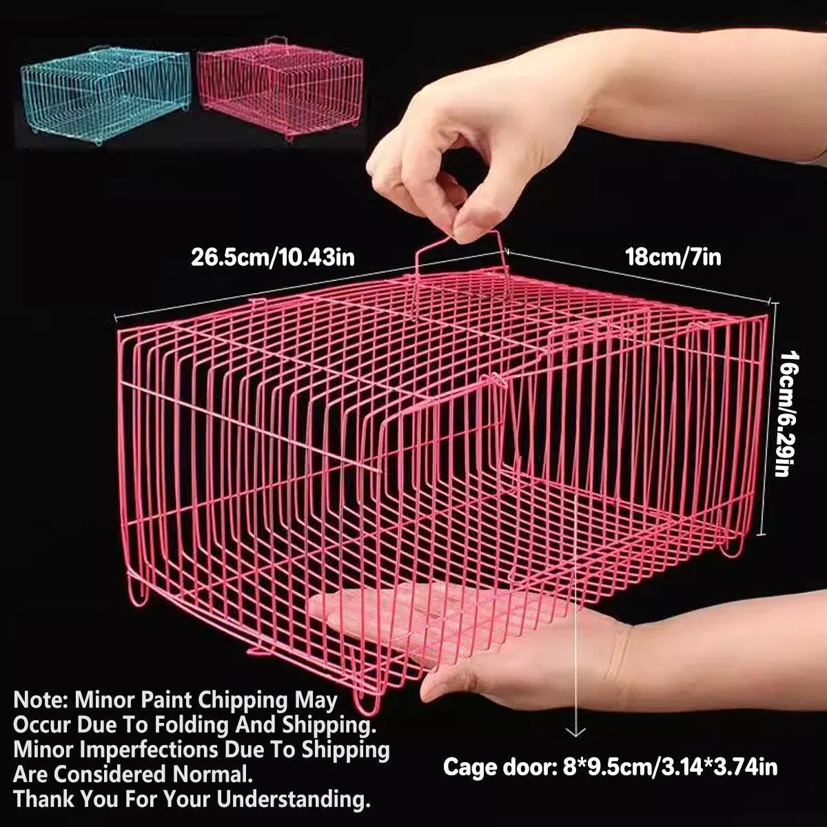 4pcs Wire Simple Bird Cage Hamster Cage Portable Small Animal Enclosure Set — image 3
