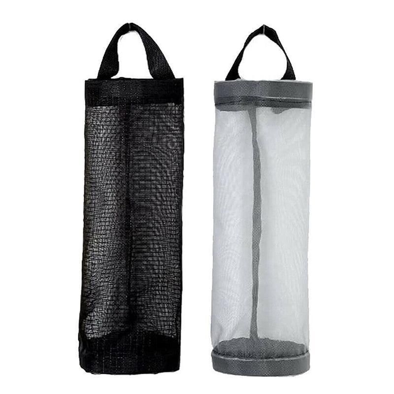 Hanging Mesh Bag Organizer Dispenser for Plastic or Trash Bags Storage Holder - Black โ image 3