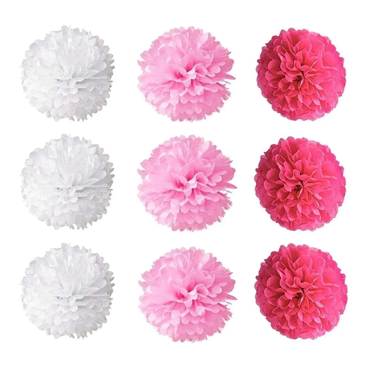 18PCS Pink Spiral Hanging Paper Flower Balls Birthday Party Decoration — image 2