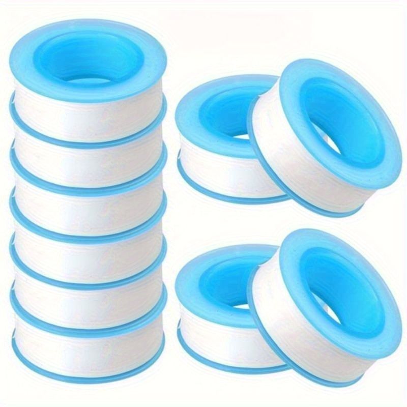White 10pcs Set: Teflon Tape, Sealing Tape, Leak-Proof Sealant Tape, Pipe Thread Sealant for Shower Head and Kitchen Sink Installation 10 pieces white — image 5