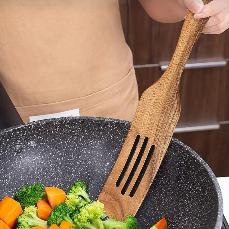5pcs Wooden Spatula Set Kitchen Cooking Utensils Wooden Spatula for Cooking — image 5