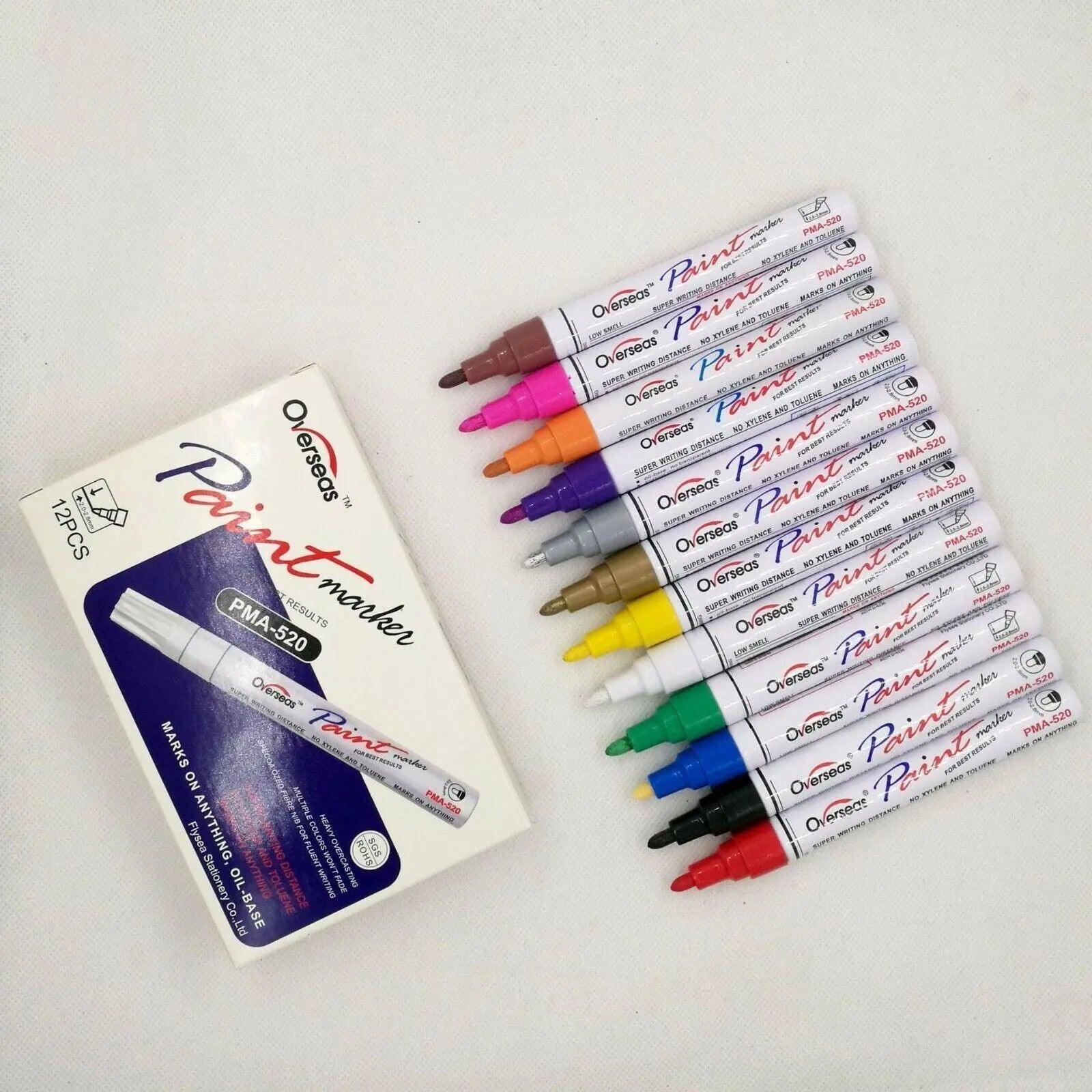 Multicolour Permanent Paint Marker Pens for Tyre Metal Glass Rubber - Pink โ image 5