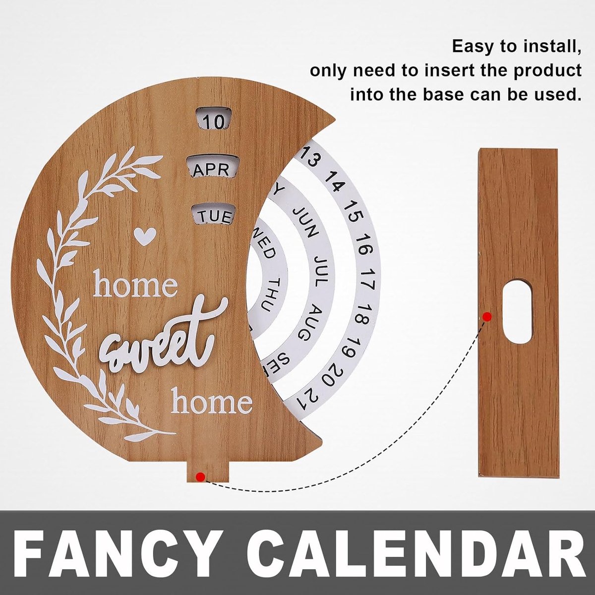 Calendar - Wooden Perpetual Calendar - Vintage Rotating Calendar - Suitable for Home Offices - Perfect Home Decor - Excellent Choice for Housewarming or Thank — image 3