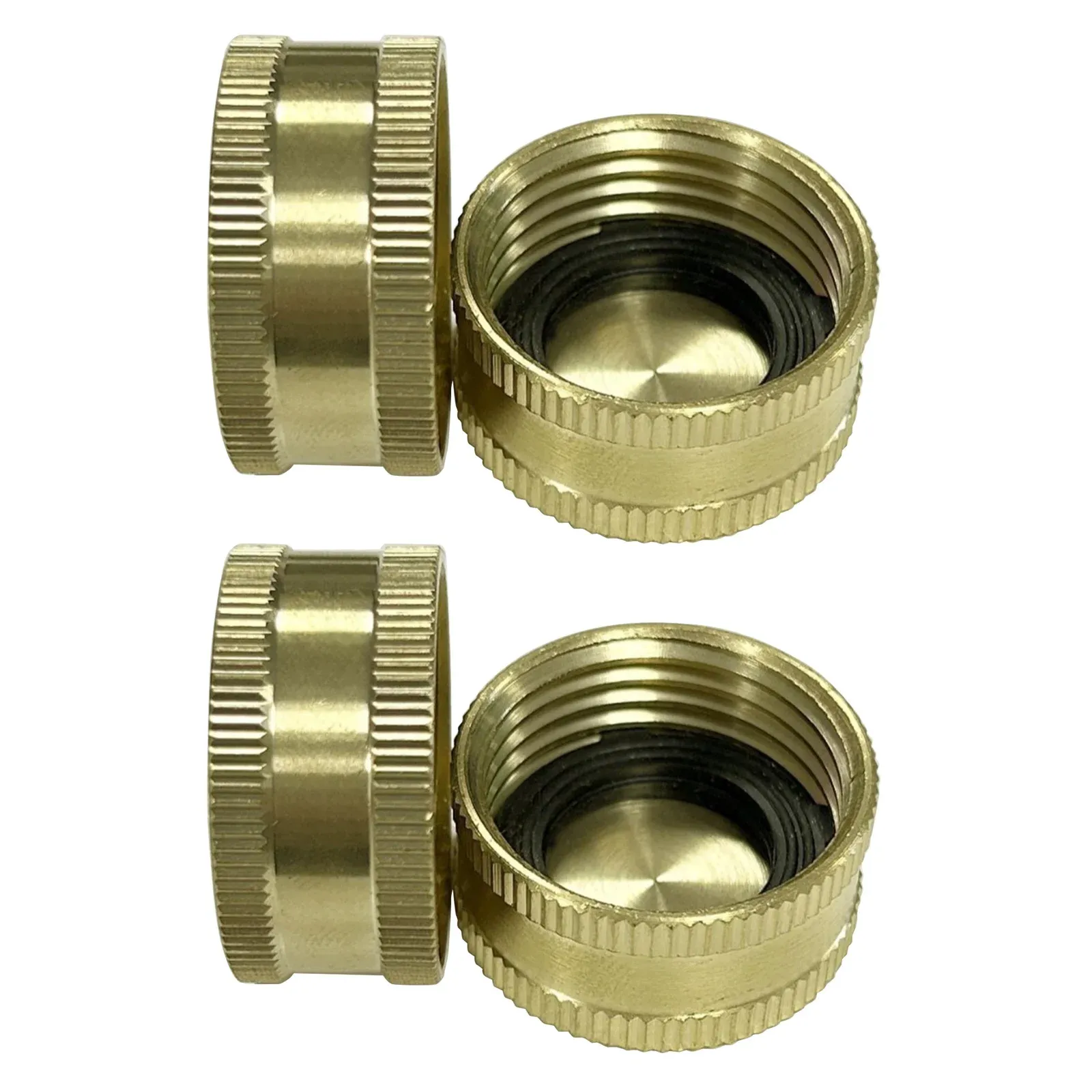 Brass Garden Hose End Caps 4 Pack, 3/4 Inch Female Faucet Plugs with Gaskets for Outdoor Watering Leak Repair, Brass Construction — image 6