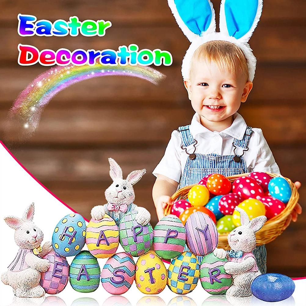 Easter Spring Bunny Decoration Tabletop Easter Decorations Cute Craft Easter Bunny Figures Farmhouse Home Decor — image 3