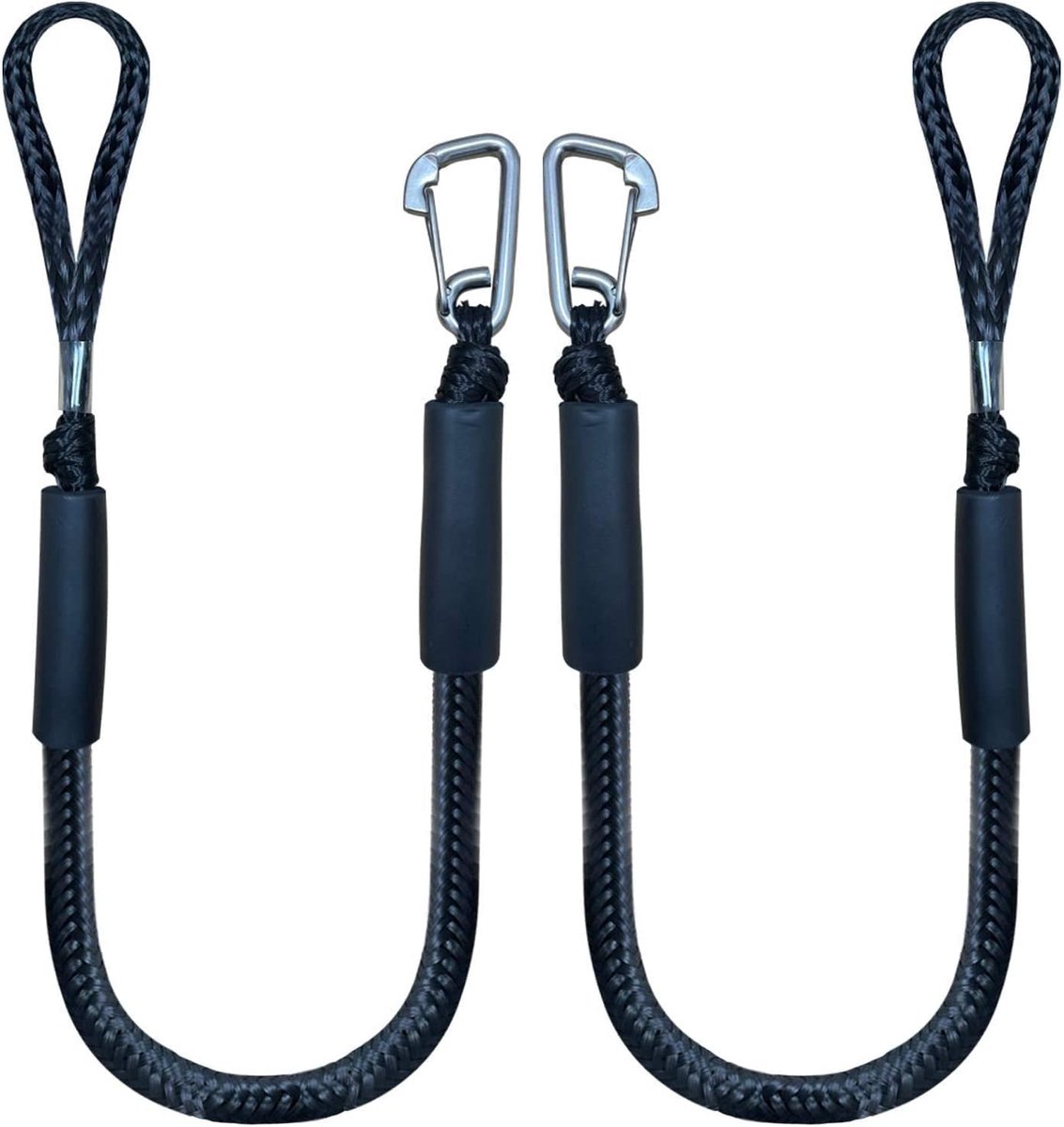 pieces - Boat rope - Mooring rope for boats - Stretch - Boat Bungee Dock Line with hook rope - Mooring line Boat equipment - Boat accessories - Mooring rope