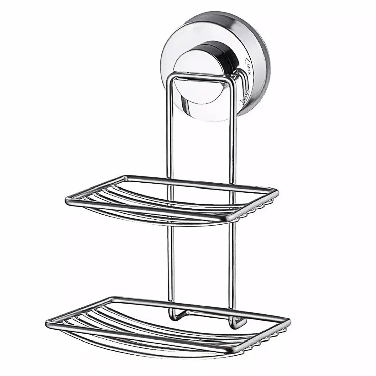 Shower Bar Holder Suction Basket Wall Mounted Stainless Steel Bathroom Soap Dish - Double Layer