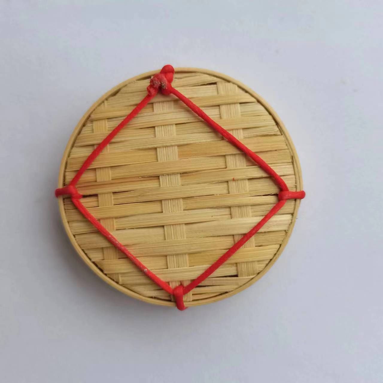2pcs Bamboo Plate Food Storage Weaved Tray Fruit Plates Bamboo Wicker Rattan Tray Woven Snack Plate Cupcake Containers โ image 3