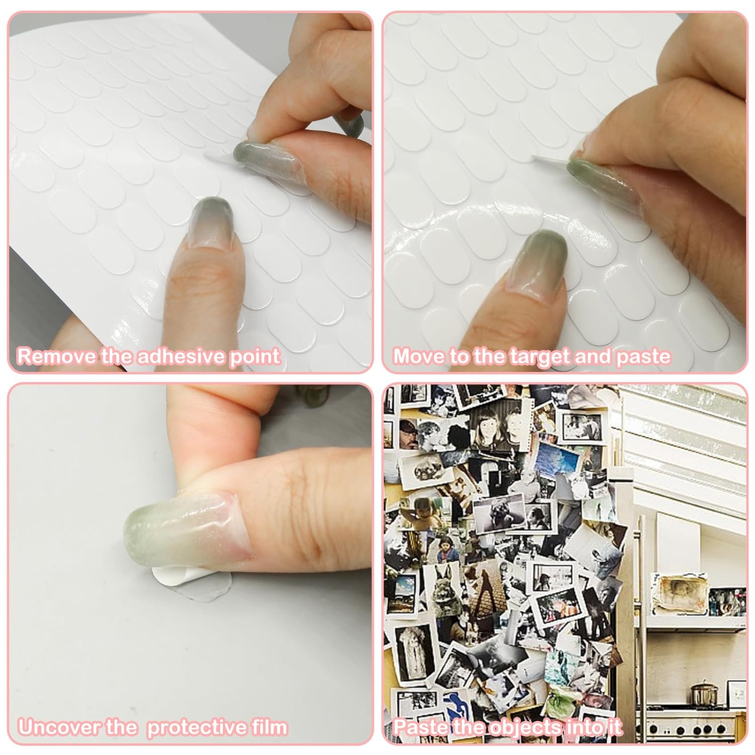 600Pcs Double Sided Dots Glue, Clear Sticky Tack Putty Removable, Sticky Gel Dots Tacky Putty Crafts Mounting Putty, No Trace Poster Putty Sticky Tack for Wall — image 6