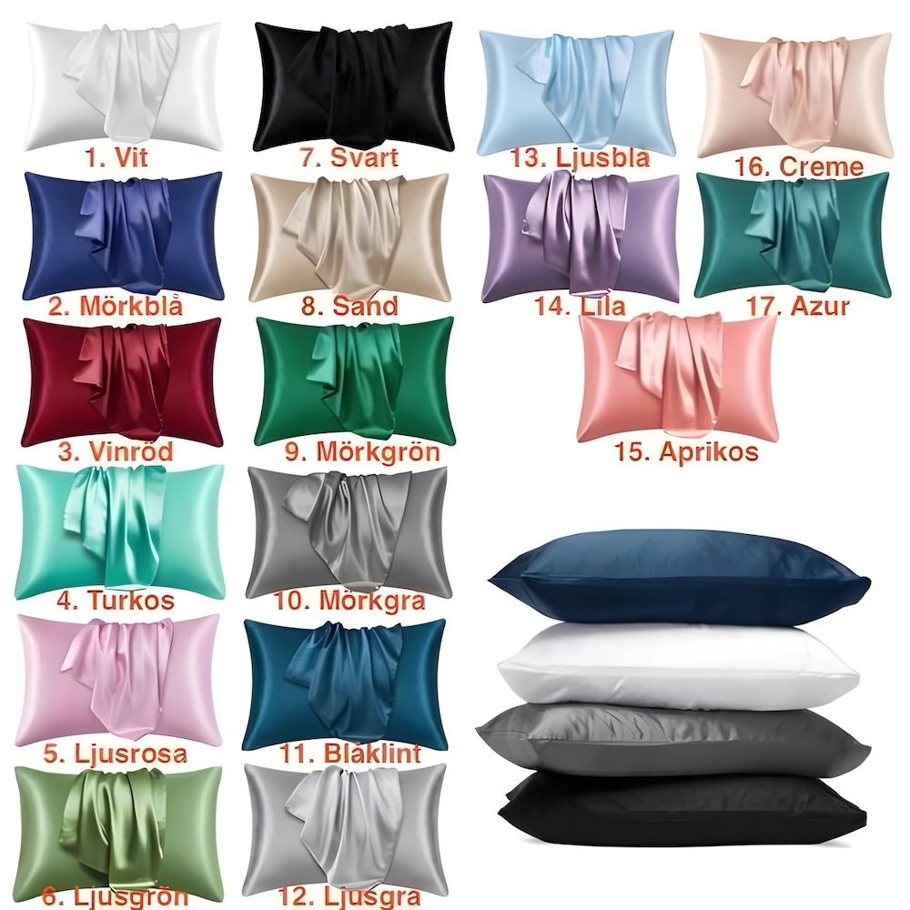 2-pack Satin Pillowcase, 50 × 66cm, Dark Green — image 2