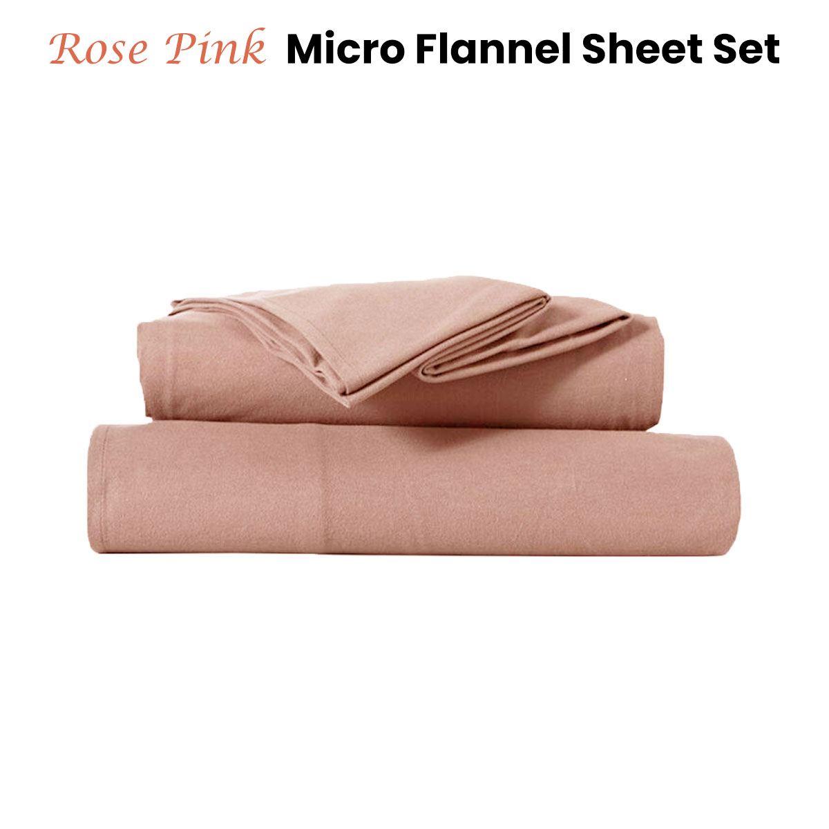 Kingtex Ultra-Soft Micro Flannel Sheet Set 40 cm Wall Rose Pink Queen โ image 2