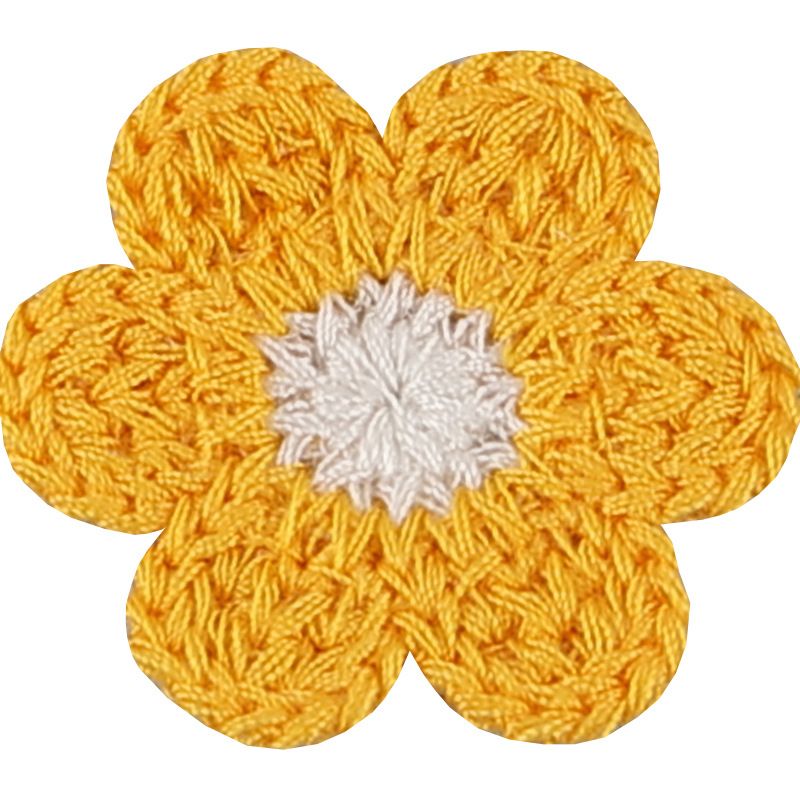 40 Pieces Crochet Flower Applique Small Yarn Sew on Floral Patches Embellishment for Sewing Craft Doll Scrapbooking Hair