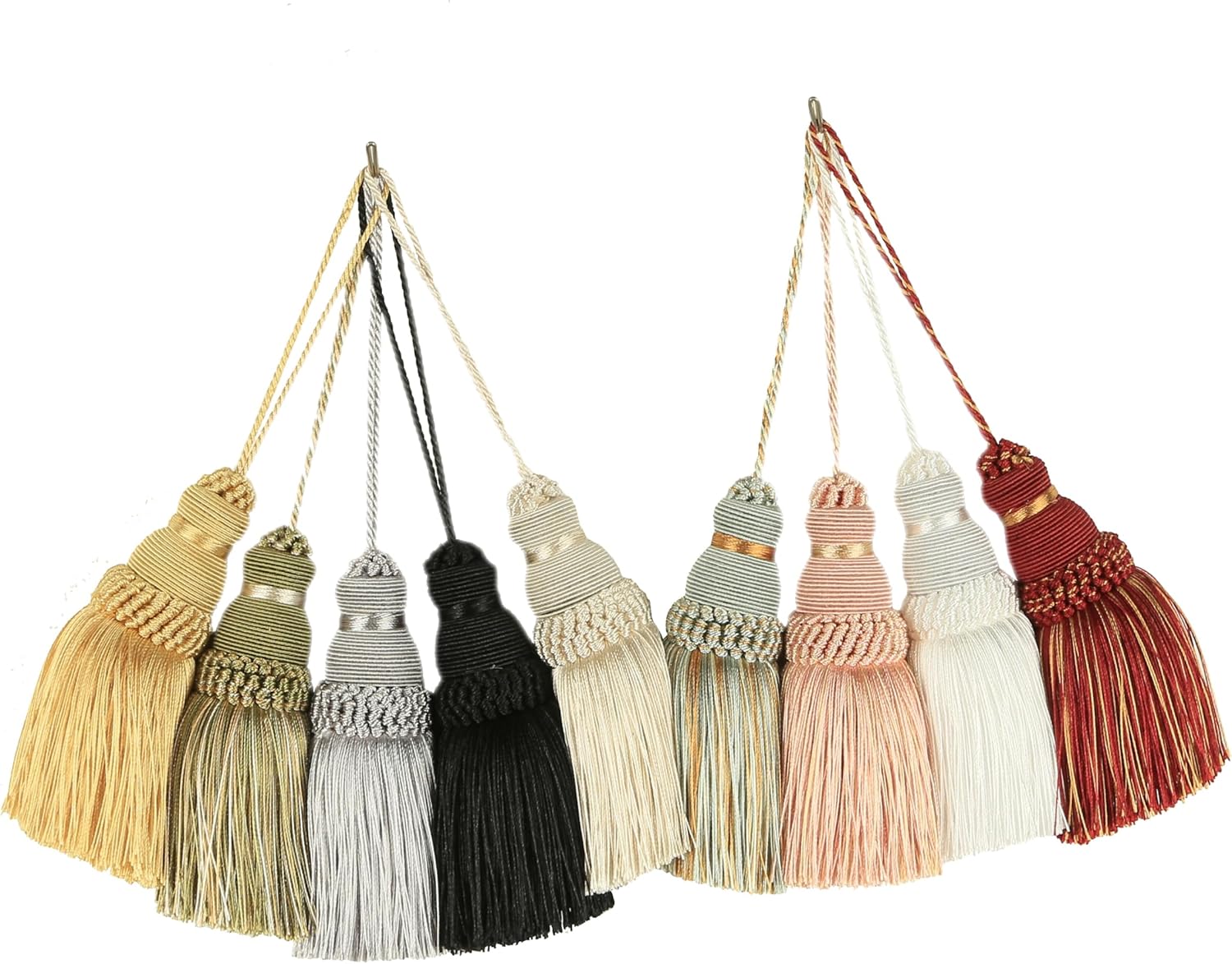 Tassel Key Tassel with Loops Handmade Craft Charms DIY Accessories Elegant Soft Making Curtain Home Decoration (Mix Pink, 2 pcs) — image 6