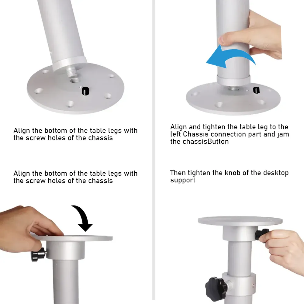 Table Pedestal Telescopic Furniture Leg 46-70cm Height Adjustable Easy Installation Detachable Aluminum Alloy Support for RV Boat Caravan Motorhome โ image 3
