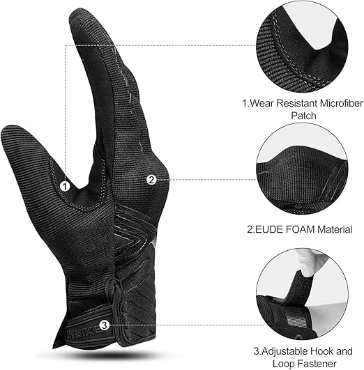 Breathable Mesh Motorcycle Gloves Touchscreen with TPR Palm Pad Hard Knuckle-Back-Medium โ image 5