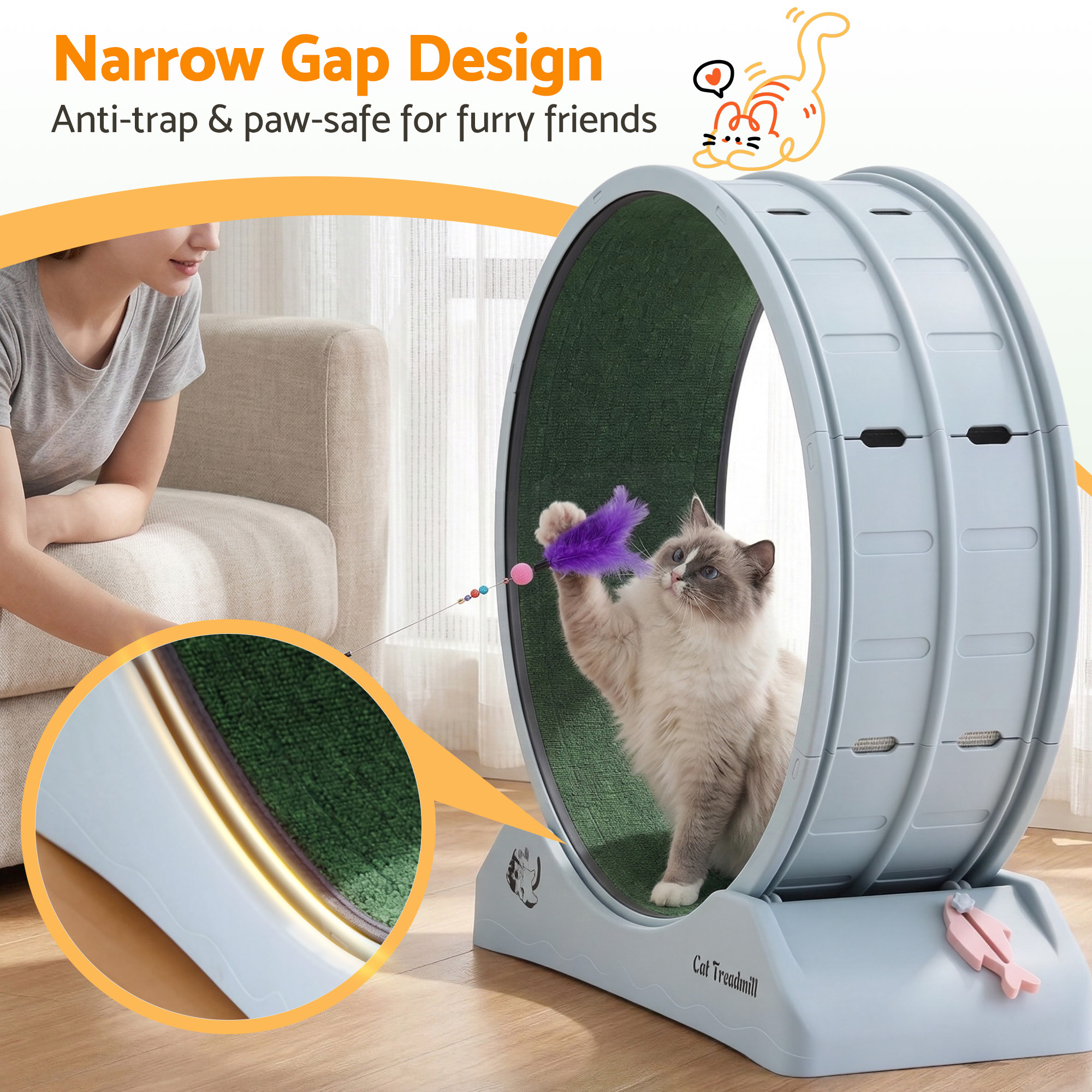 i.Pet Cat Exercise Wheel Treadmill Indoor 78cm Blue & Green โ image 6