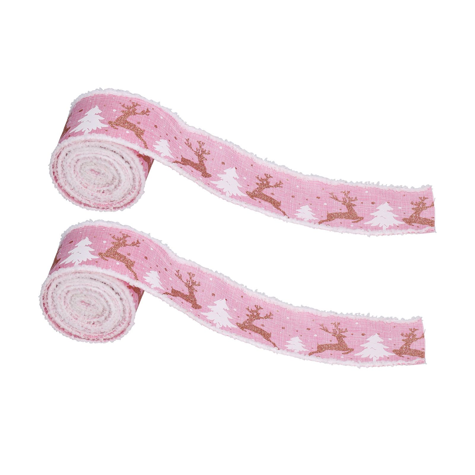 2 Rolls Christmas Ribbon 5m Wired Edge Ribbon DIY Gift Wrapping Craft Ribbon for Home Festival Decoration โ image 4