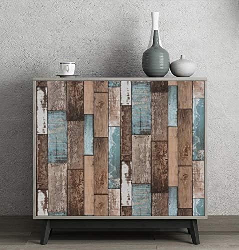 Self Adhesive Vinyl Wallpaper For Furniture Countertop Emerald green brown wood grain Pattern Decorative Sticker,0.45 × 6M — image 4