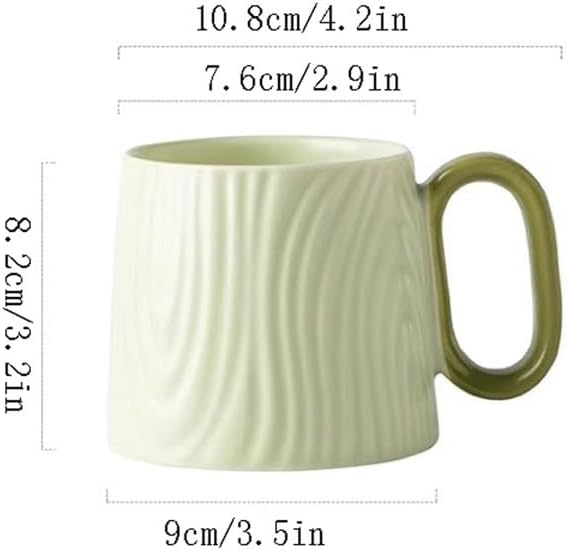 Ceramic mug for home - 8.4 oz plain coffee/tea mug - Dopamine Mood - Coffee mug for reading/studying (green) β image 2