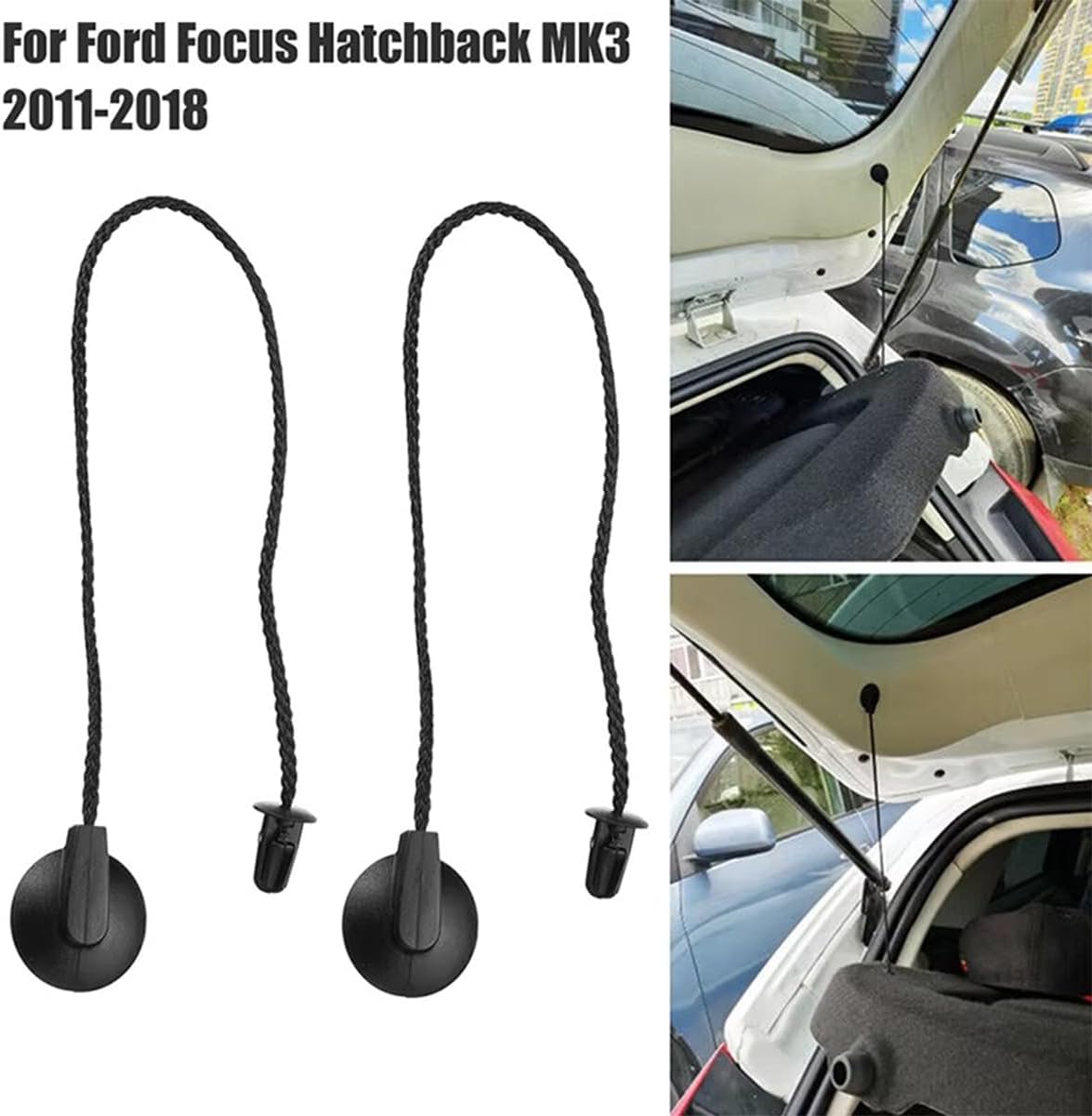 2PCS Parcel Shelf Fixing Cord, Parcel Shelf Fixing Strap, Car Parcel Shelf Cords Rear Parcel Shelf Strings for Focus MK3 2012-2017 Ford — image 5