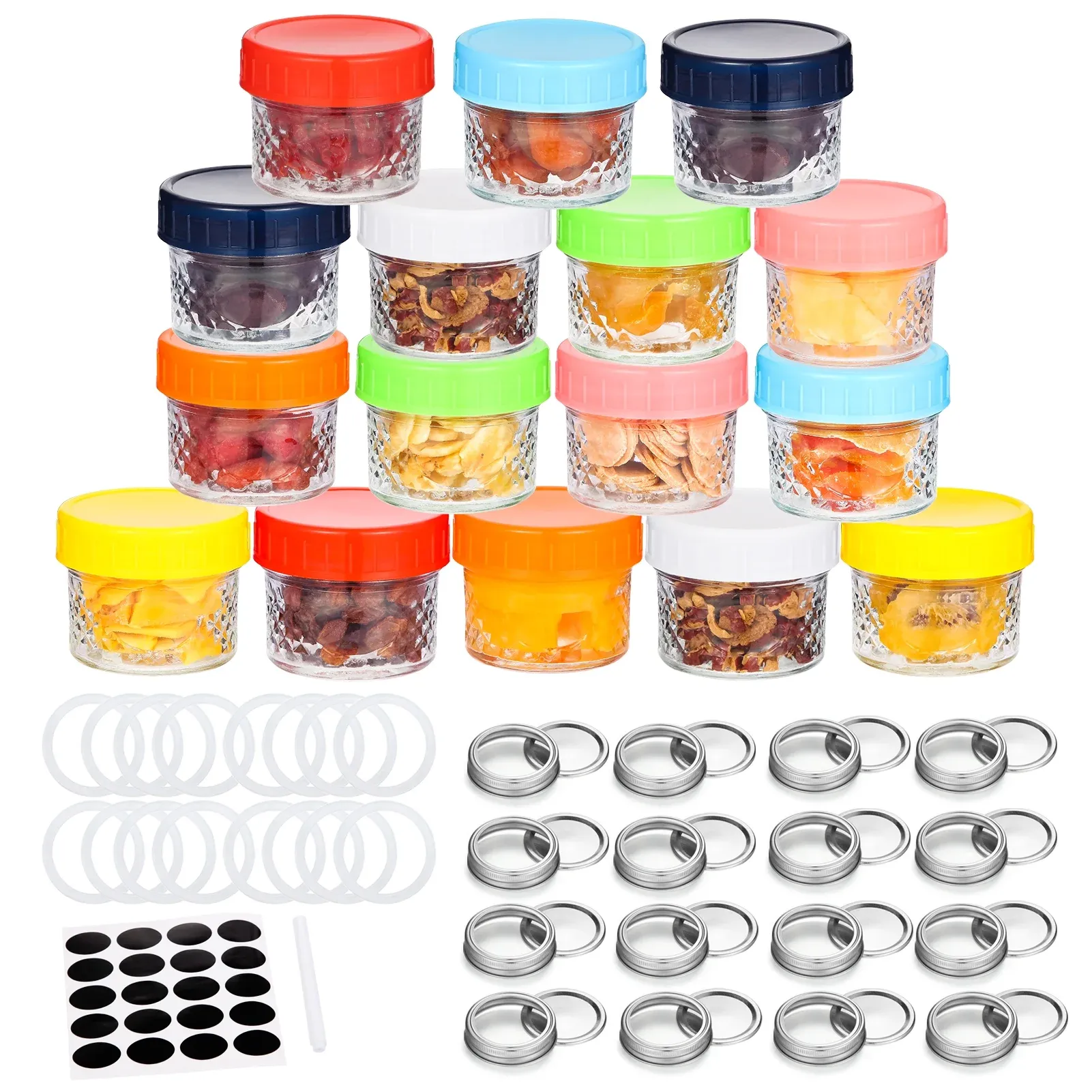 16 Pack Glass Mason Jars With Regular Lids, Canning Jelly Jars for Baby Food Honey Jam Candles and Spices, 4 oz — image 5