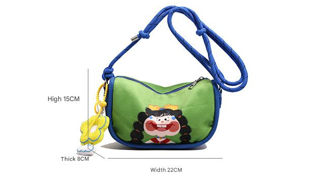 Whimsical Cartoon Girl Crossbody Bag - Lightweight Canvas with Adjustable Rope Strap & Flower Charm(Pink) โ image 6