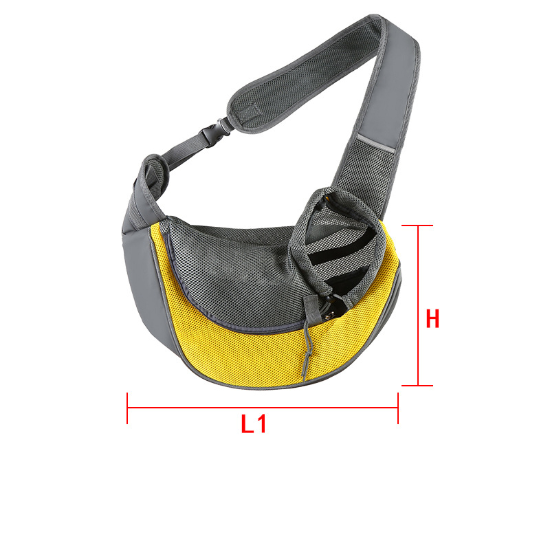 Yellow Portable Pet Sling Backpack for Small Dogs and Cats – Size S with Breathable Mesh Design