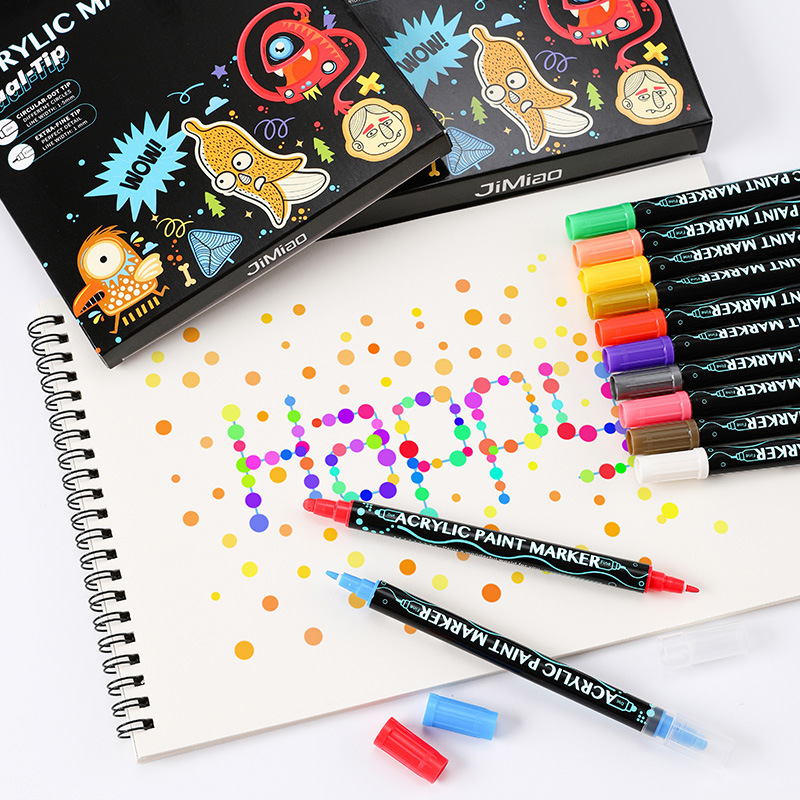 Dual-Tip Acrylic Marker Set - 24 Vibrant Colors for Art and Craft Projects โ image 3