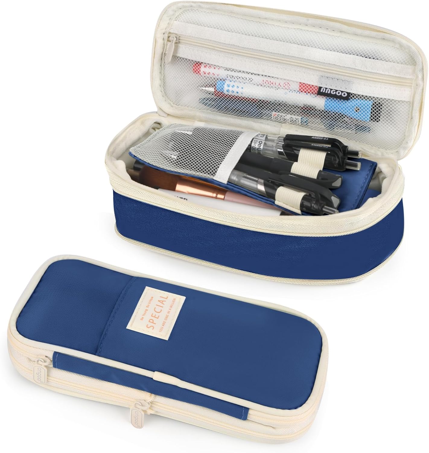 Pencil Case, Large Capacity Aesthetic Pen Cases with Durable Zipper, Big Stationery Pencil Pouch for Women & Men