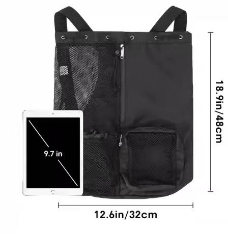 Mesh Drawstring Swim Bag - Large Capacity 20-35L Beach Backpack with Wet Pocket - Breathable Sports Sack for Gym Swimming Travel - Purple โ image 5