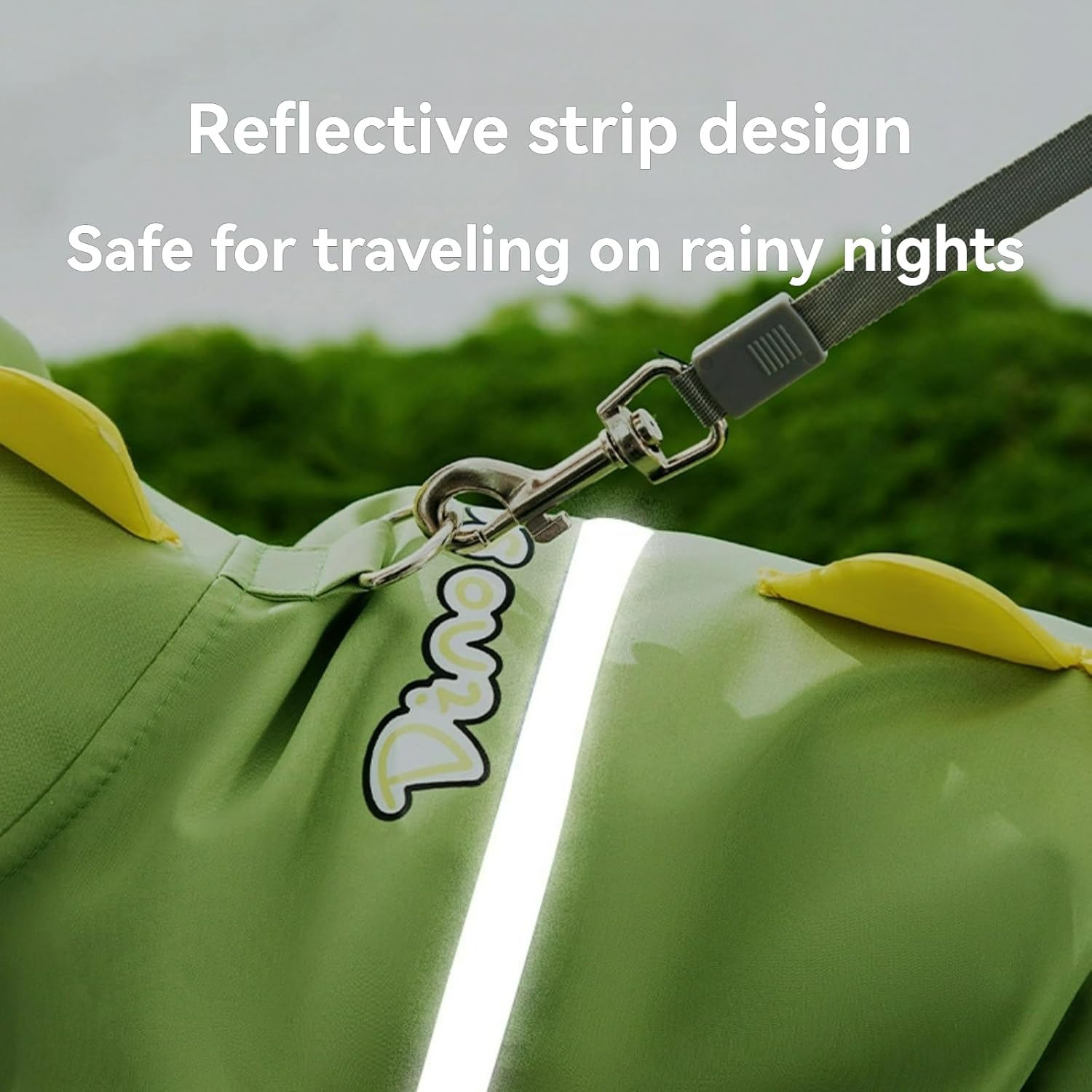 Pet Raincoat-With Belt-Reflective Strips-Green-XXL-1pc — image 4