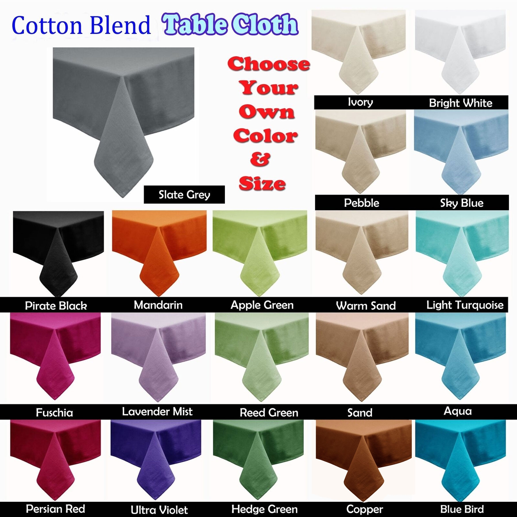 Hoydu Cotton Blend Table Cloth 180cm x 310cm - BRIGHT WHITE โ image 2