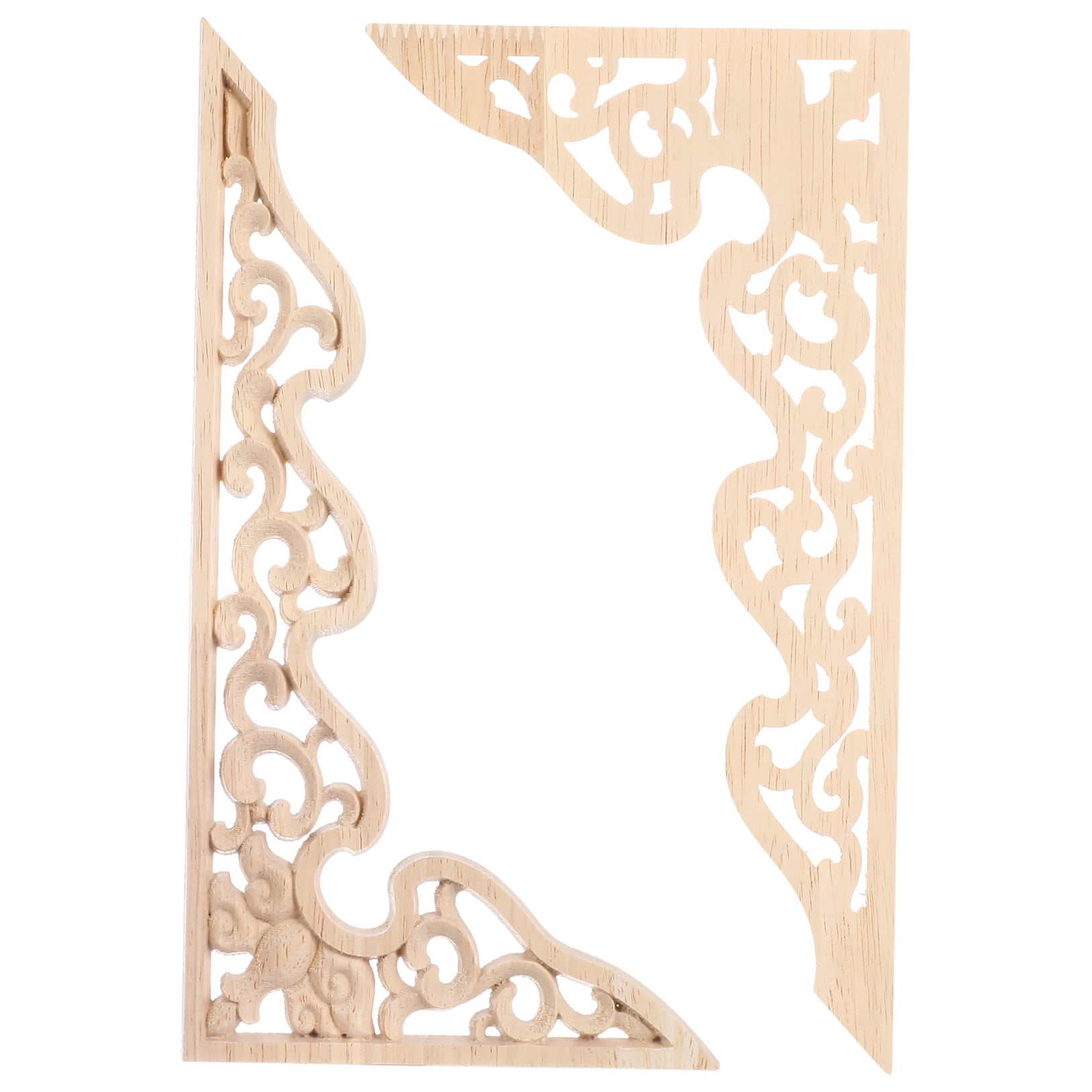 2 Pcs Long Furniture Carvings Wainscoting for Wall Wood Decorative Piece Office โ image 5