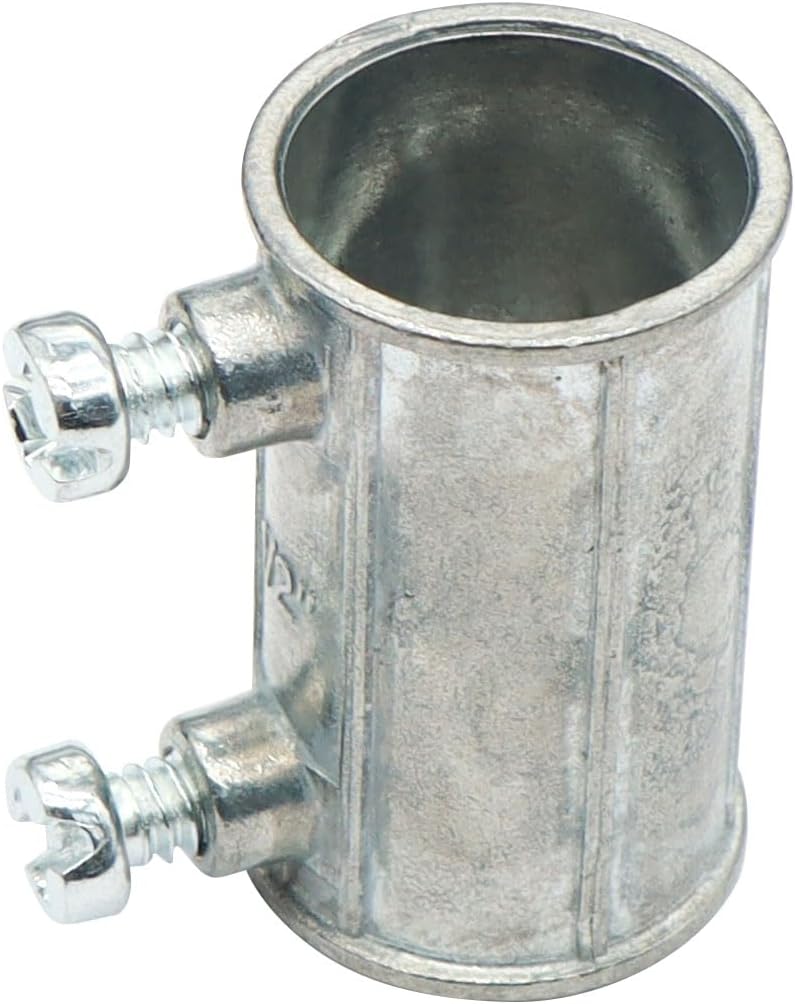 Xadnitu 30 Pieces 1/2" EMT Set Screw Type Conduit Coupling, Metallic Die-Cast Conduits Fitting for Factory, Garden Pipes Connection โ image 3