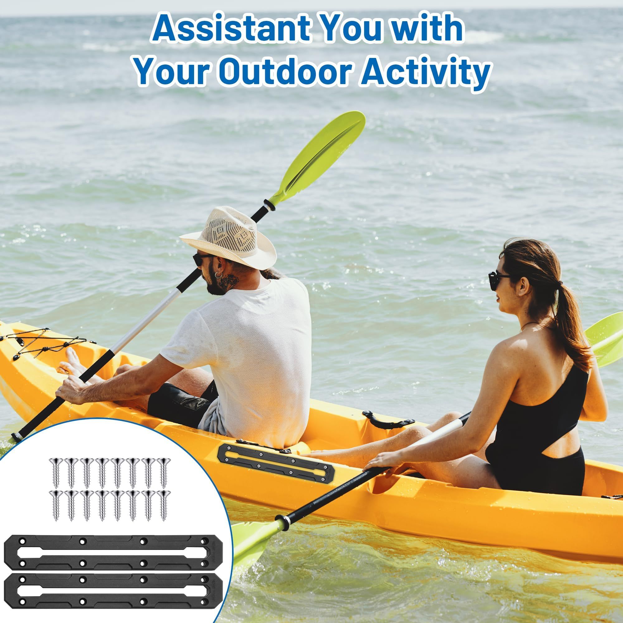 Kayak Track Mount, Kayak Rail Track, Kayak Low Profile Gear Track Accessories for Fishing Rod Holder, Cup Holder, Paddle Holders, Anchor Cleats (9 in, 4 — image 5