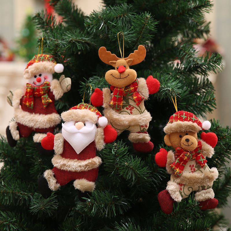 4 pcs Christmas Plush Ornaments Xmas Plush Toy Xmas Tree Decorations Hanging Ornament Christmas Decorations Xmas Fireplace โ image 3